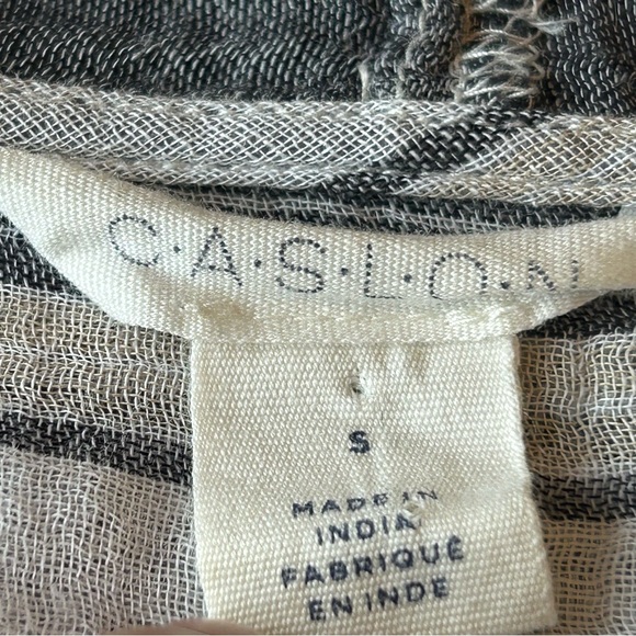 Caslon Lightweight 100% Cotton Striped Beach Summer Layering Boho Top Small - Picture 4 of 8